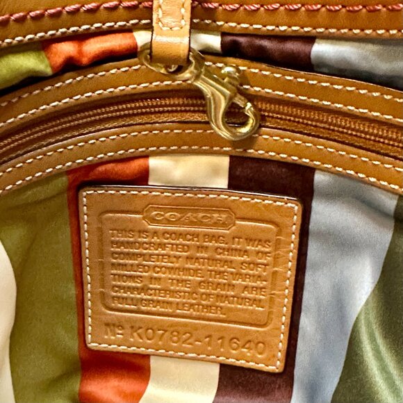 Coach Ergo Legacy XL Tote Camel Tan HTF 2007 Stripe Lining Hang Tag 11640 EUC - Picture 9 of 16